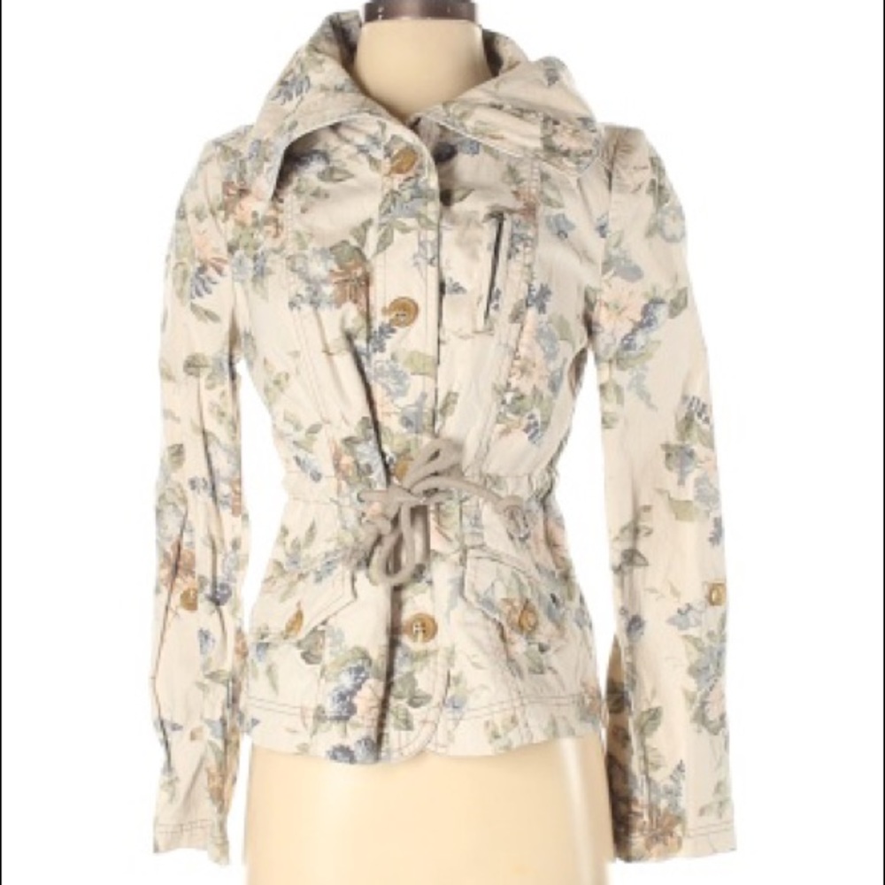 Anthropologie Floral Coat Jacket